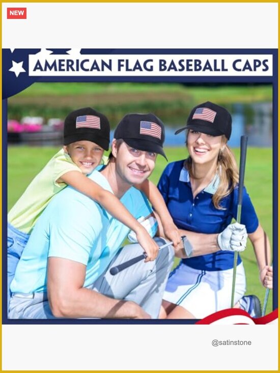 Patriotic Baseball Cap Adjustable Polyester Hat for Hiking Sports main image 4